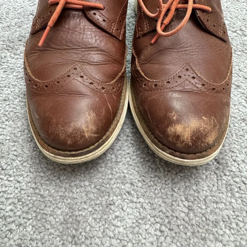 Cole Haan Lunar Grand Wingtip Oxford Leather Comfort Dress Shoes Mens 7 Brown